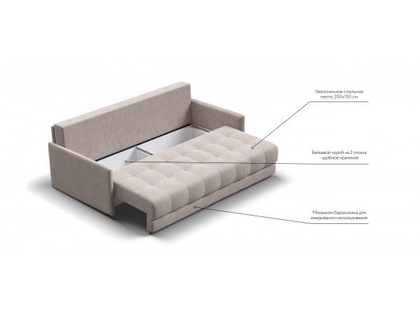 BOSS 2.0 LOFT диван велюр Monolit латте