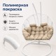 Подвесное кресло кокон Двойной Премиум Зигзаг (белый/бежевый)