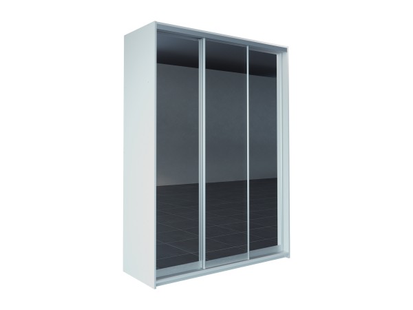 Бристоль 451.03 Шкаф-купе 3-х дверный Белый  премиум/Зеркало/Серебро