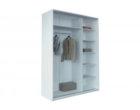Бристоль 451.03 Шкаф-купе 3-х дверный Белый  премиум/Зеркало/Серебро