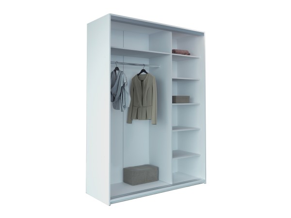 Бристоль 451.03 Шкаф-купе 3-х дверный Белый  премиум/Зеркало/Серебро