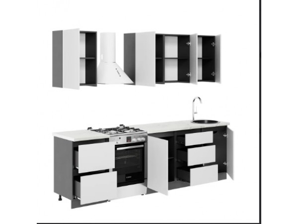 Кухонный гарнитур Айден 2,0 серый/графит