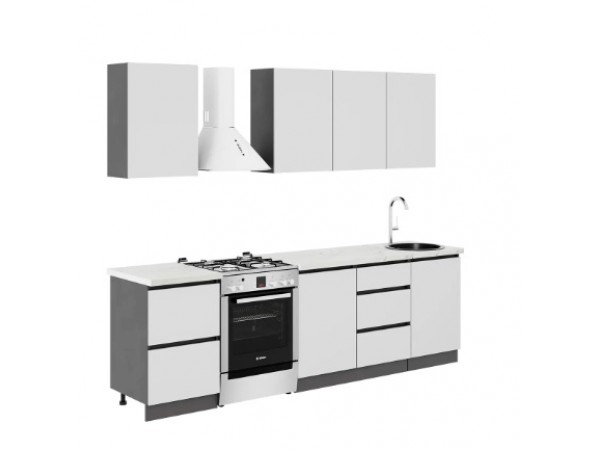 Кухонный гарнитур Айден 2,0 серый/графит