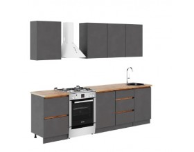 Кухонный гарнитур Айден 2,0 серый графит/серый графит