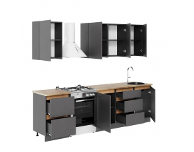 Кухонный гарнитур Айден 2,0 серый графит/серый графит