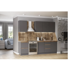 Кухонный гарнитур Айден 2,0 серый графит/серый графит