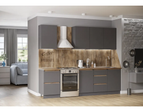 Кухонный гарнитур Айден 2,0 серый графит/серый графит