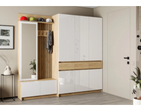 Шкаф Стоуби ШК-1500 Дуб крафт золотой/Глянец белый