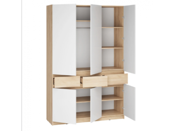 Шкаф Стоуби ШК-1500 Дуб крафт золотой/Глянец белый