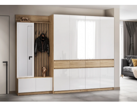 Шкаф Стоуби ШК-2000 Дуб крафт золотой/Глянец белый