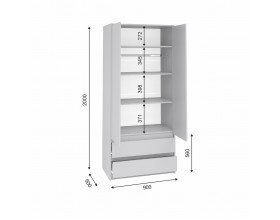 Шкаф Айден ШК06-900 серый