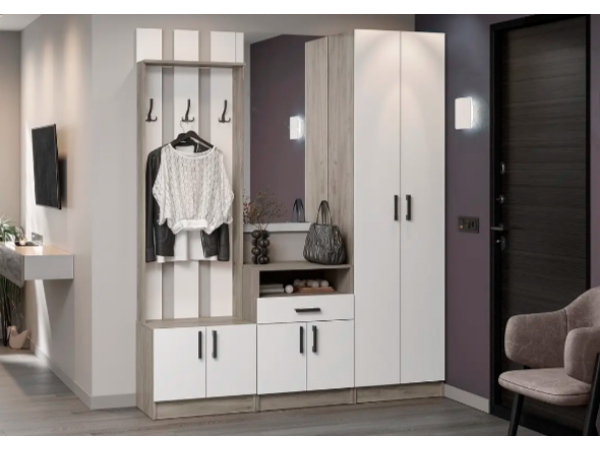 Шкаф Вега ШК-2 Дуб крафт серый/белый