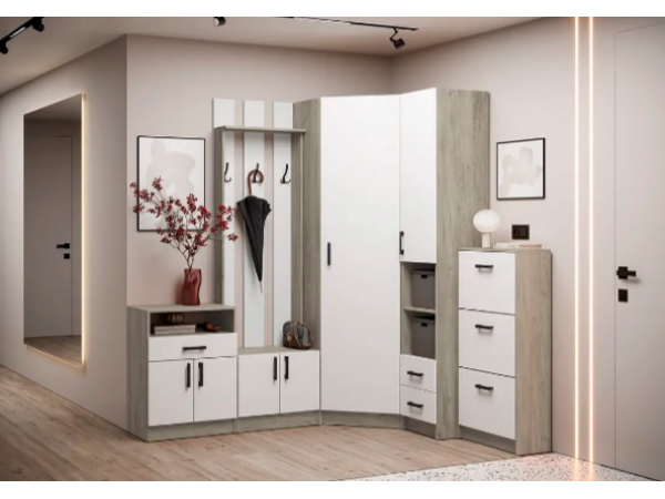 Вешалка Вега ВШ-2 Дуб крафт серый/белый