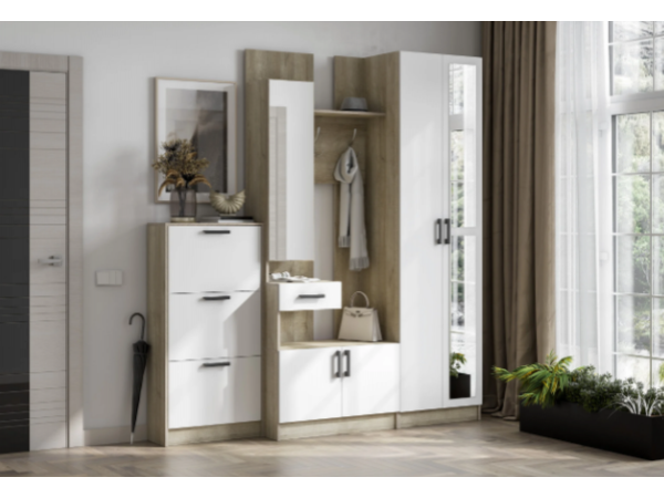 Вешалка Вега ВШ-1 Дуб крафт серый/белый