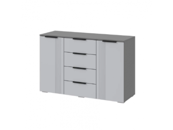 Комод Альмерия КМ-1300 серый графит/бархат серый