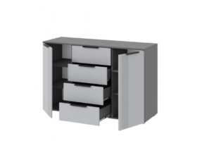 Комод Альмерия КМ-1300 серый графит/бархат серый