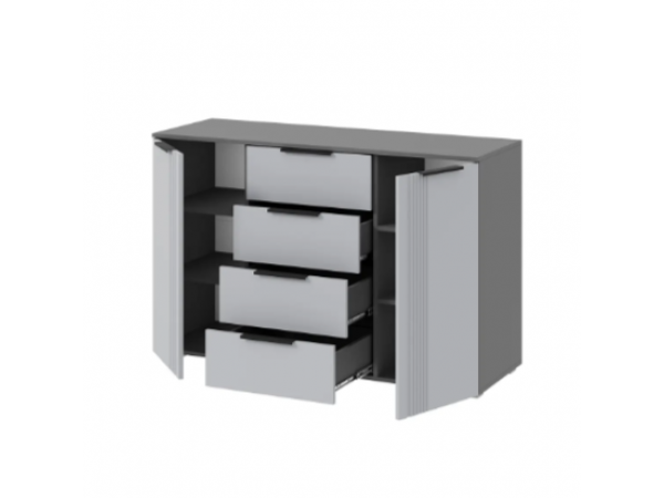 Комод Альмерия КМ-1300 серый графит/бархат серый