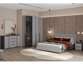 Комод Альмерия КМ-1300 серый графит/бархат серый