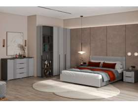 Кровать Альмерия КР-160 серый графит/бархат серый