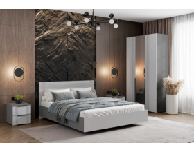 Кровать Альмерия КР-160 серый графит/бархат серый