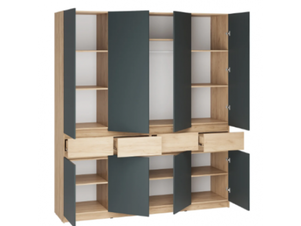 Шкаф Стоуби ШК-2000 Дуб крафт золотой/серый графит