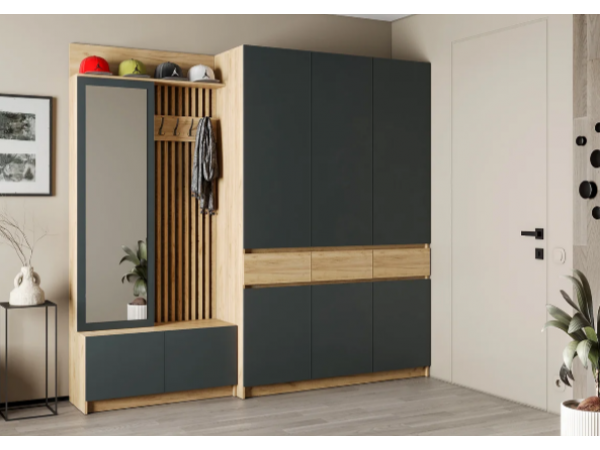 Шкаф Стоуби ШК-1500 Дуб крафт золотой/серый графит