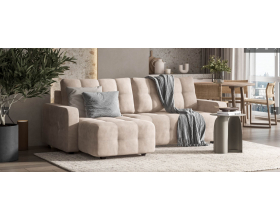 Денди угловой диван Велюр Монолит латте