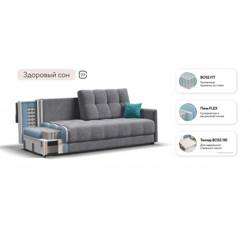 Диван BOSS 2.0 LOFT Велюр Роял агат Диван BOSS 2.0 LOFT Велюр Роял агат