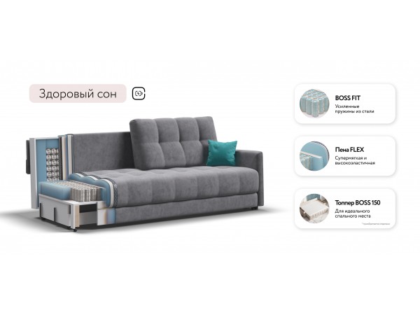 Диван BOSS 2.0 LOFT Велюр Роял агат