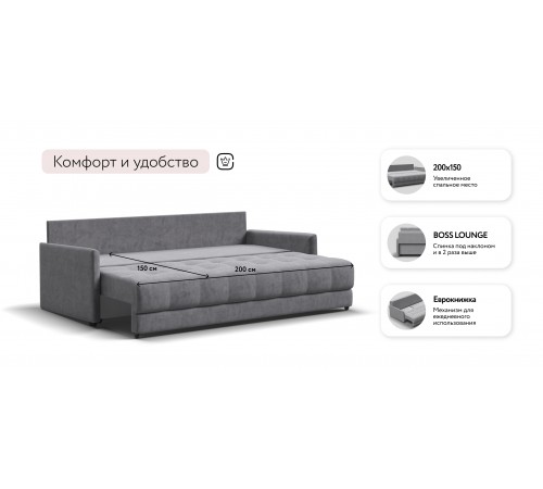 Диван BOSS 2.0 LOFT Велюр Роял агат Диван BOSS 2.0 LOFT Велюр Роял агат