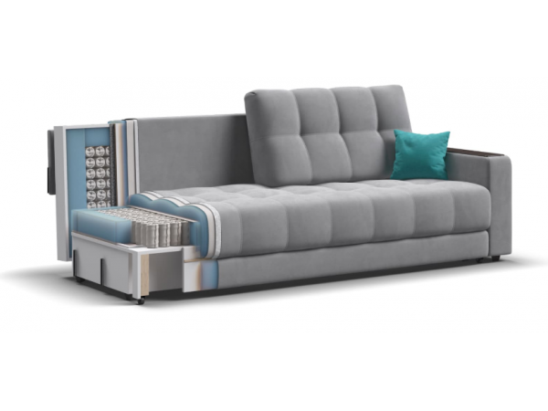 Диван BOSS 2.0 велюр Monolit сталь