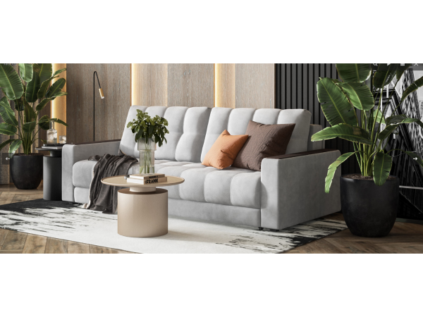 Диван BOSS 2.0 велюр Monolit сталь