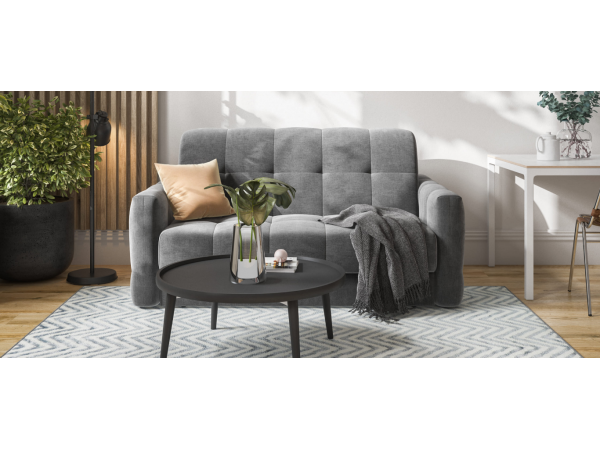 Диван BOSS Sleep 140 велюр Monolit серый