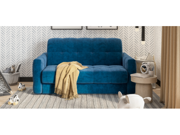 Диван BOSS Sleep 140 велюр Monolit синий