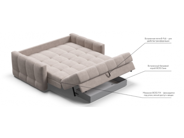 Диван BOSS Sleep 160 велюр Monolit латте Диван BOSS Sleep 160 велюр Monolit латте