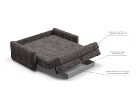 Босс Слип 160 диван Велюр Алькантара серый