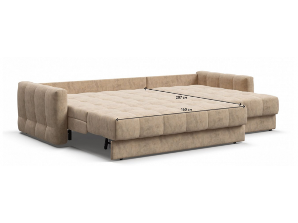 Угловой диван BOSS Sleep 160 Велюр Роял шампань