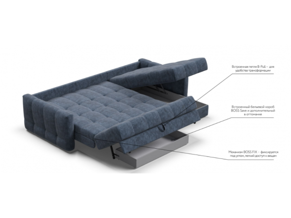 Угловой диван BOSS Sleep 160 Велюр Royal топаз Угловой диван BOSS Sleep 160 Велюр Royal топаз