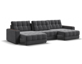 Босс Гранд диван Велюр Монолит серый