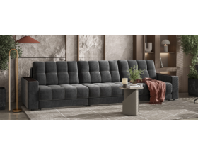 Босс Гранд диван Велюр Монолит серый