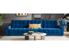 Босс Гранд диван Велюр Монолит синий