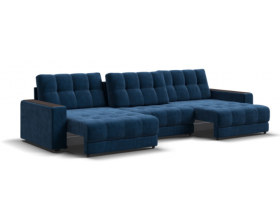 Босс Гранд диван Велюр Монолит синий