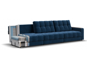 Босс Гранд диван Велюр Монолит синий