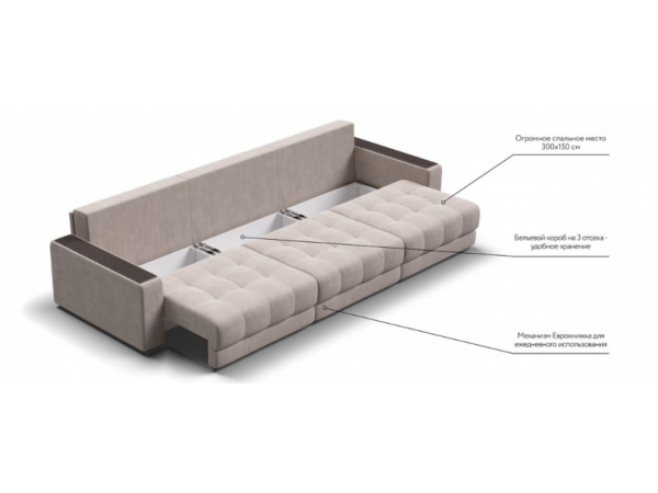 Диван BOSS GRAND Велюр Monolit латте Диван BOSS GRAND Велюр Monolit латте