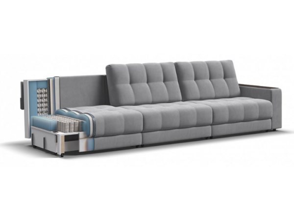 Диван BOSS GRAND Велюр Monolit сталь