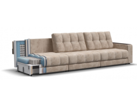 Босс Гранд диван Велюр Алькантара пепел