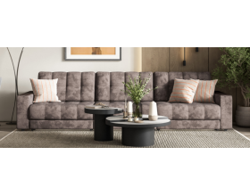 Босс Гранд диван Велюр Алькантара серый