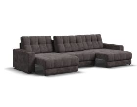 Босс Гранд диван Велюр Алькантара серый