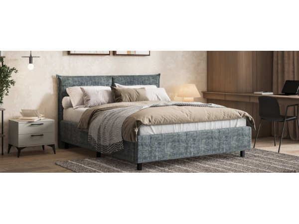 Кровать ЛЕО 160*200 Шенилл IQ серая