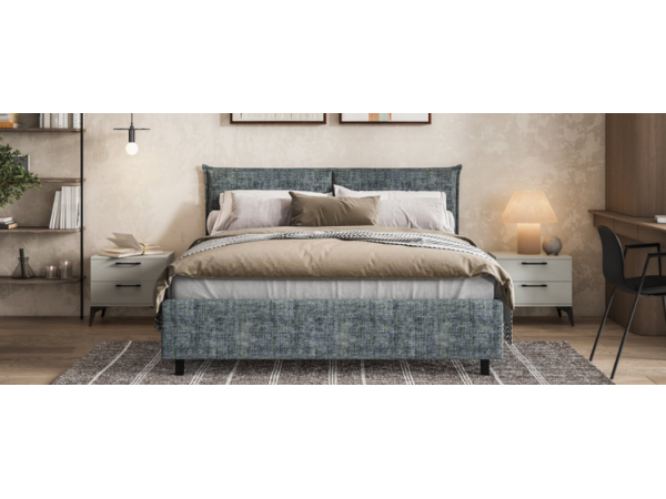 Кровать ЛЕО 160*200 Шенилл IQ серая